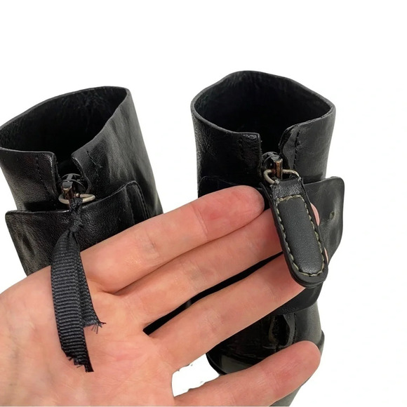 Rag & Bone Kerr Ankle Boots Womens 38.5 US 8 - 8.5 Black Leather Heeled Shoes - Picture 6 of 12